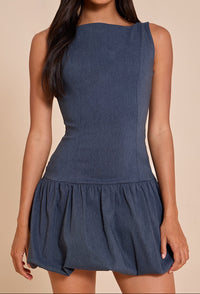 Classic Sleeveless Denim Mini Dress.