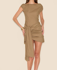 Draped Mini Dress.
