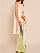 Floral Print Halter Maxi Dress.