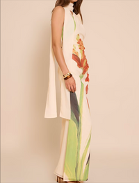 Floral Print Halter Maxi Dress.