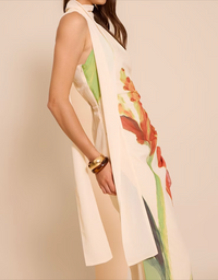 Floral Print Halter Maxi Dress.