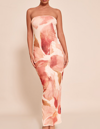 Blush Muse Strapless Maxi Dress.