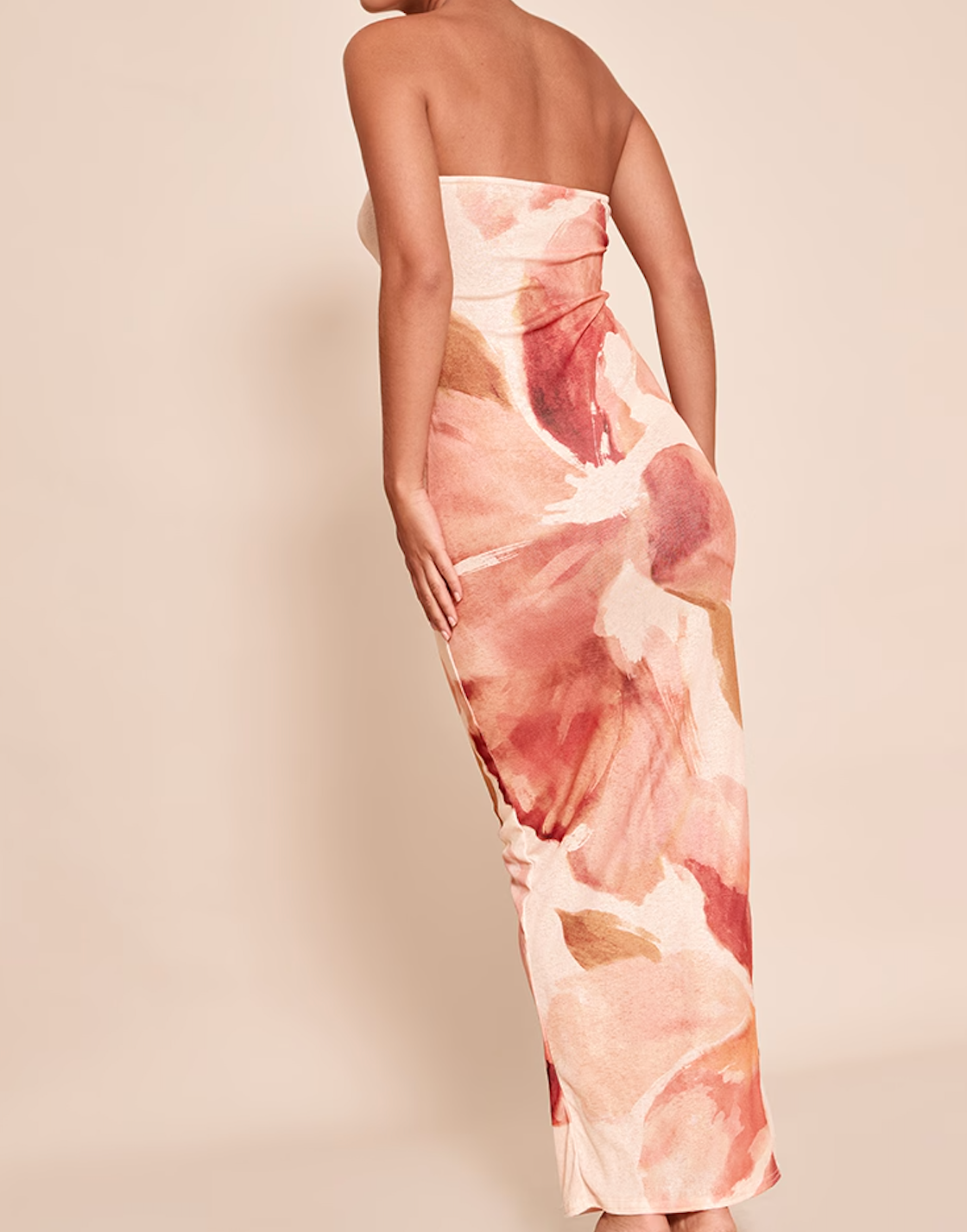 Blush Muse Strapless Maxi Dress.