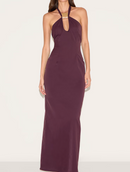 Elegant Wine Maxi Dress.