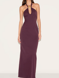 Elegant Wine Maxi Dress.