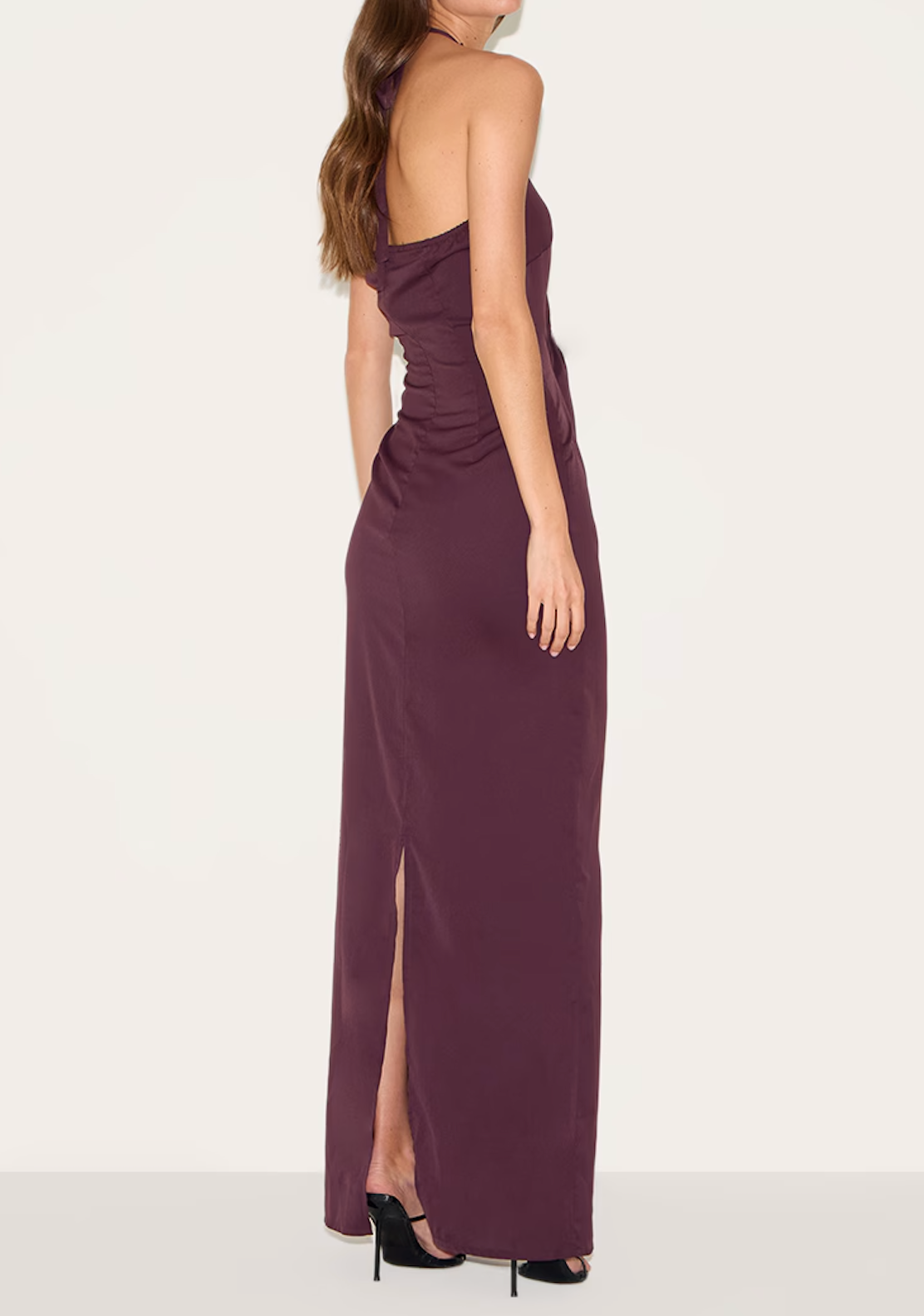 Elegant Wine Maxi Dress.