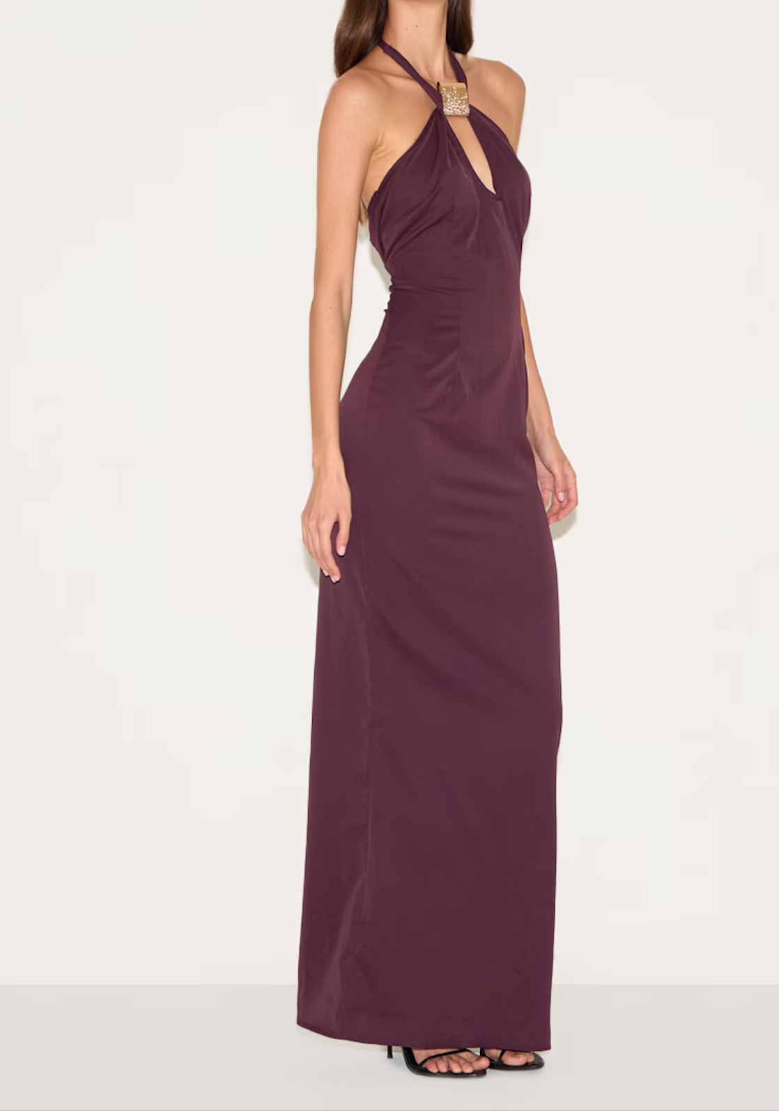 Elegant Wine Maxi Dress.