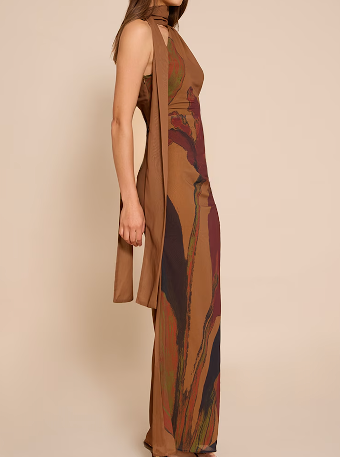 Printed Halter Maxi Dress.