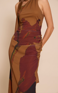 Printed Halter Maxi Dress.
