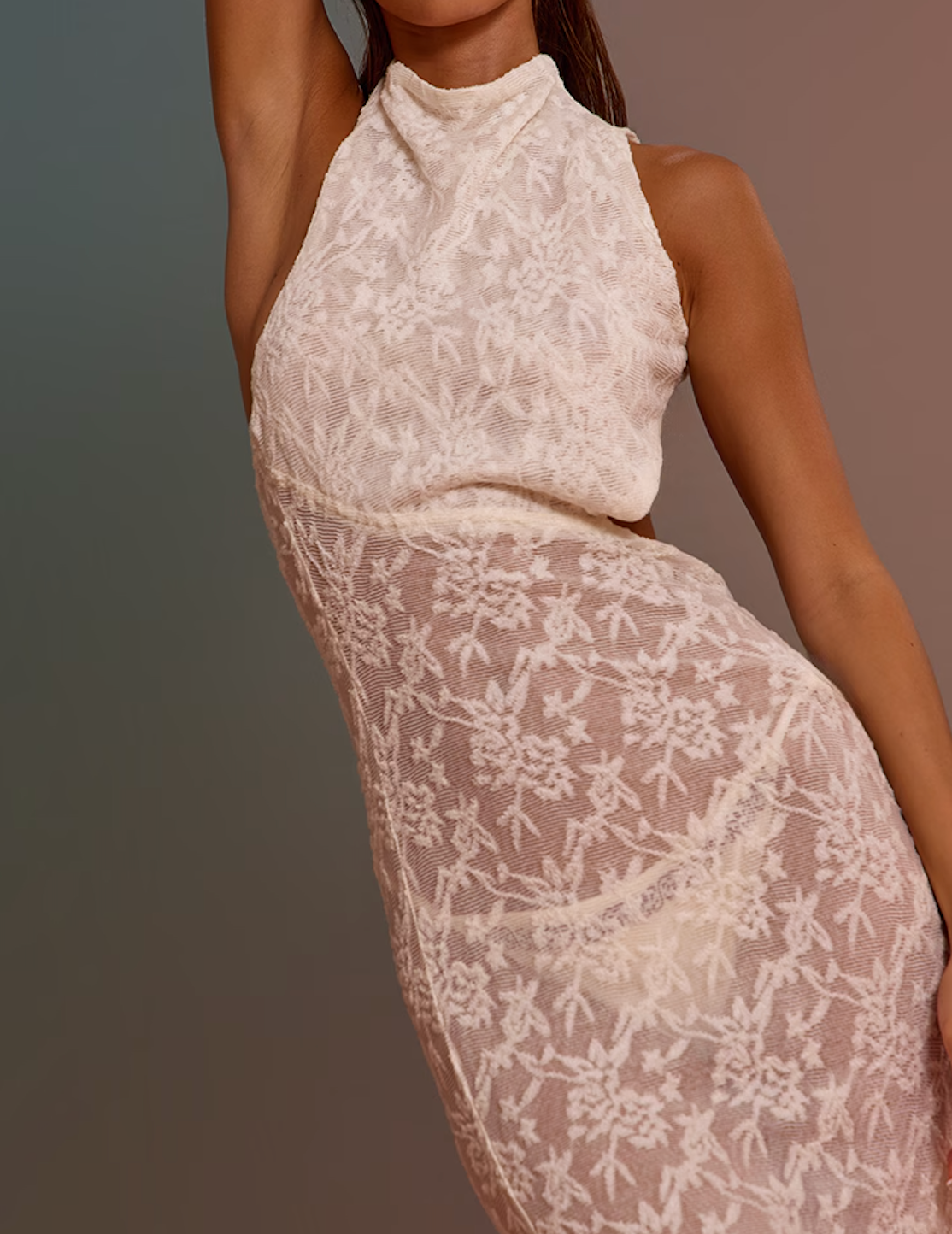 White Lace Beach Cover-Up Dress.