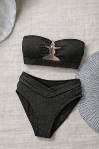 Strapless Black Bikini Set.