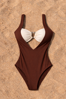 Two-Tone One Piece Swimsuit.