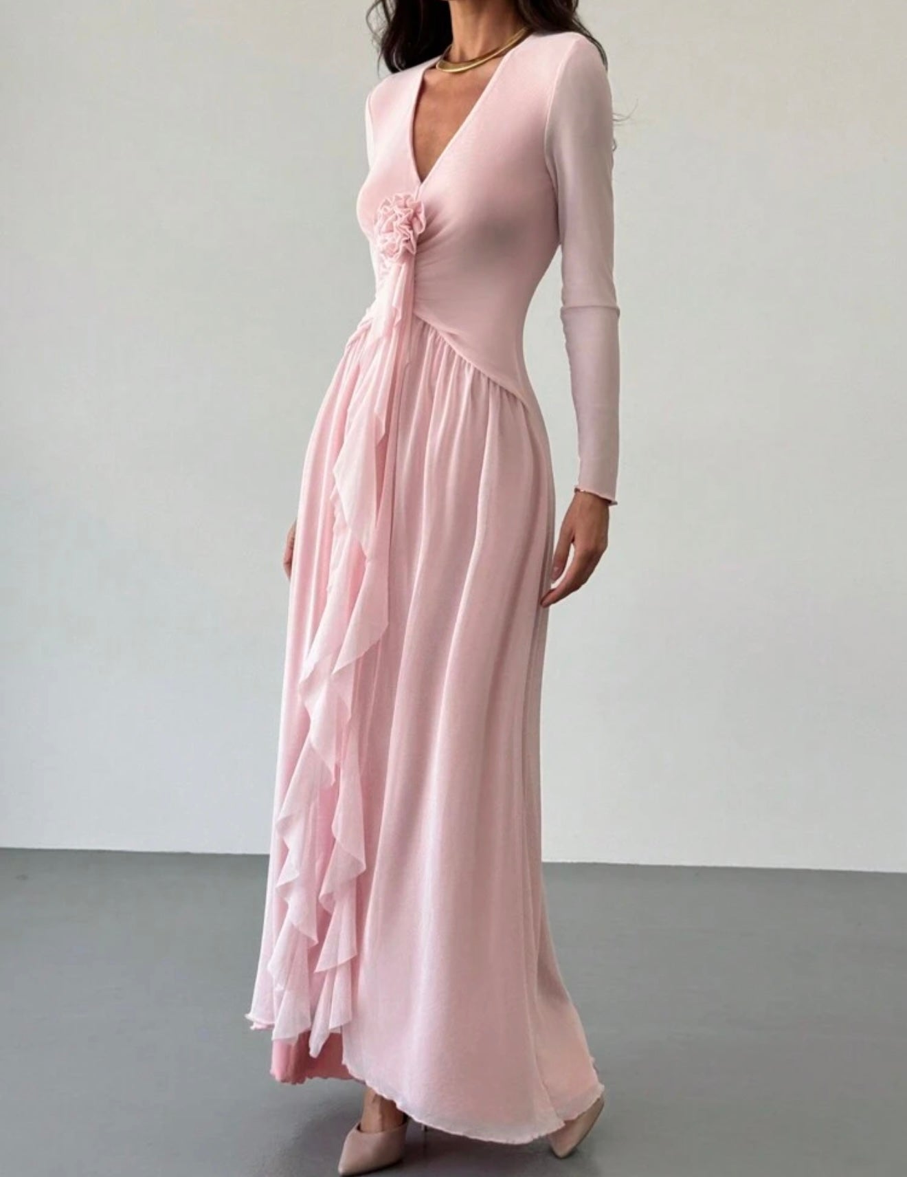 Pink Long Dress.