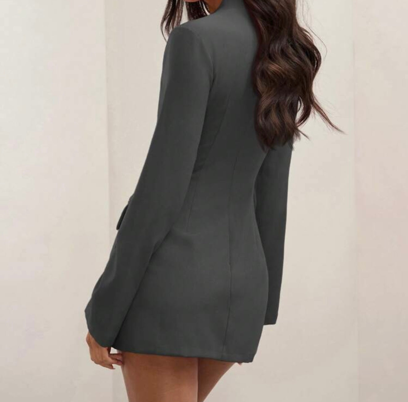 Gray Structured Mini Dress.