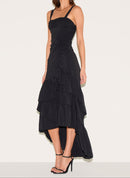 Black Ruffled Maxi Dress.