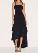 Black Ruffled Maxi Dress.
