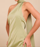 Green Halter Mini Dress.