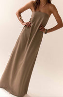 Vestido Maxi Strapless.