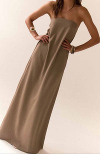 Vestido Maxi Strapless.