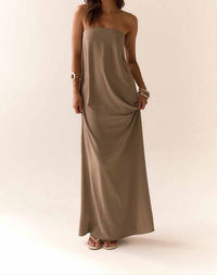 Vestido Maxi Strapless.