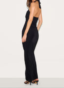 Black Halter Wrap Dress.