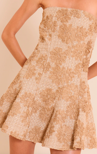 Mini Strapless Floral Dress.