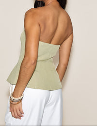 Sage Green Woven Structured Top.