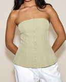 Sage Green Woven Structured Top.