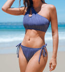 Asymmetrical One-Shoulder Bikini Set.