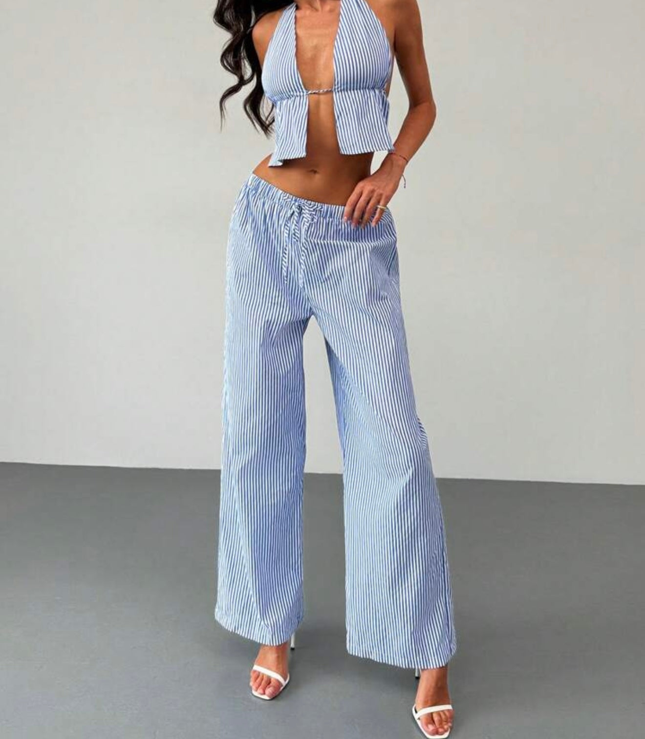 Striped Two-Piece Set.