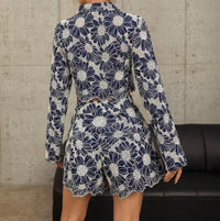 Floral Blue Lace Set.