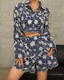 Floral Blue Lace Set.