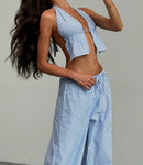 Striped Two-Piece Set.