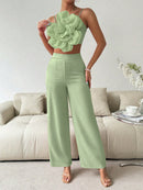 Green two-piece Set.