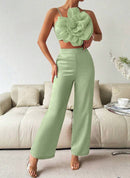 Green two-piece Set.