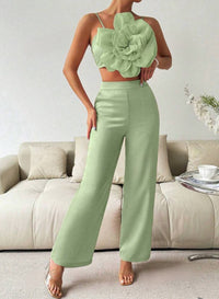 Green two-piece Set.