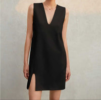 Classic Black Minimal Mini Dress.