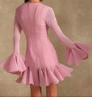 Romantic Pink Ruffled Dress.