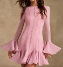 Romantic Pink Ruffled Dress.