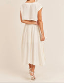 White Two-Piece Flow Midi Set.
