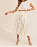 White Two-Piece Flow Midi Set.