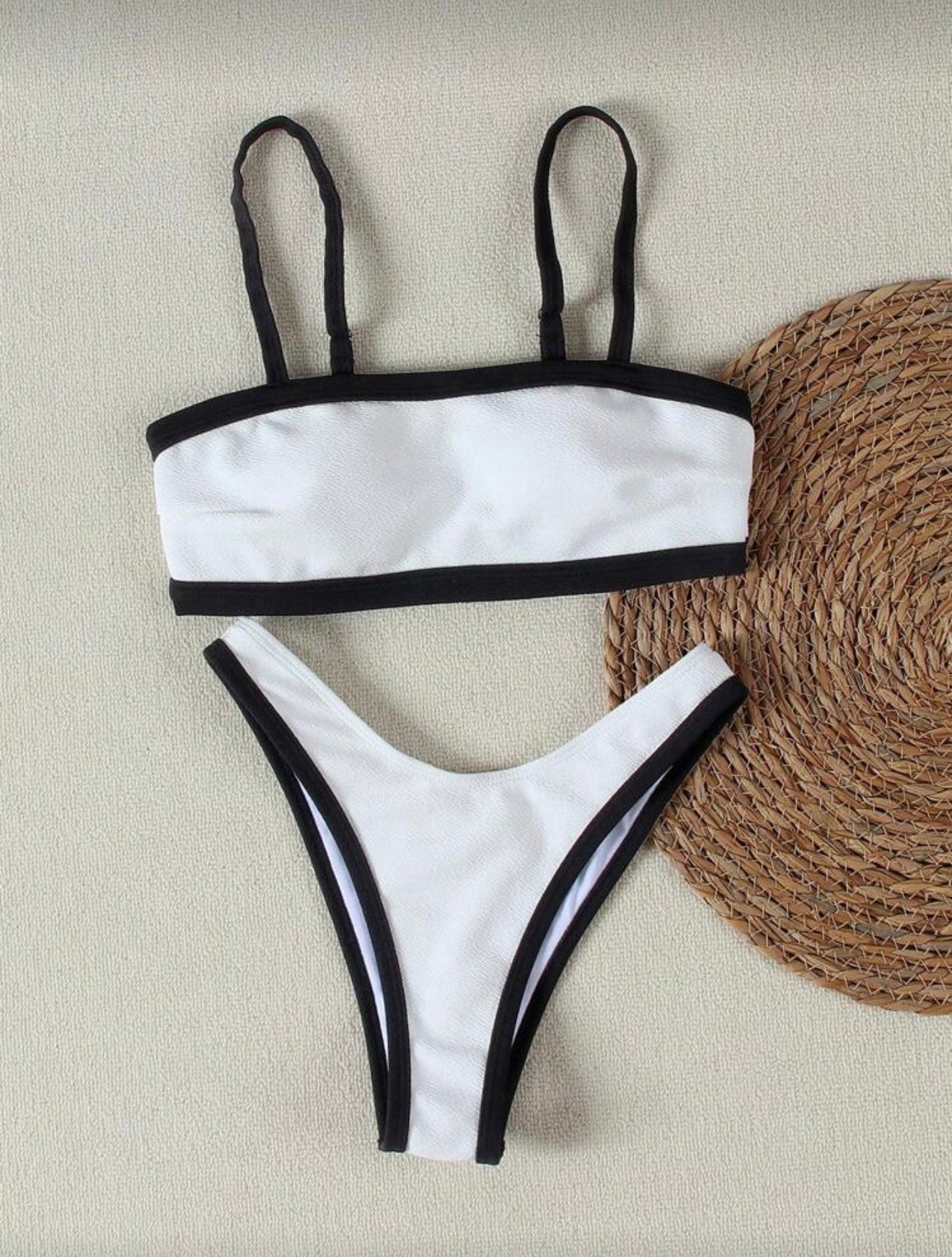 Black & White Sporty Bikini Set.