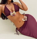 Island Orchid Three-Piece Bikini Set.