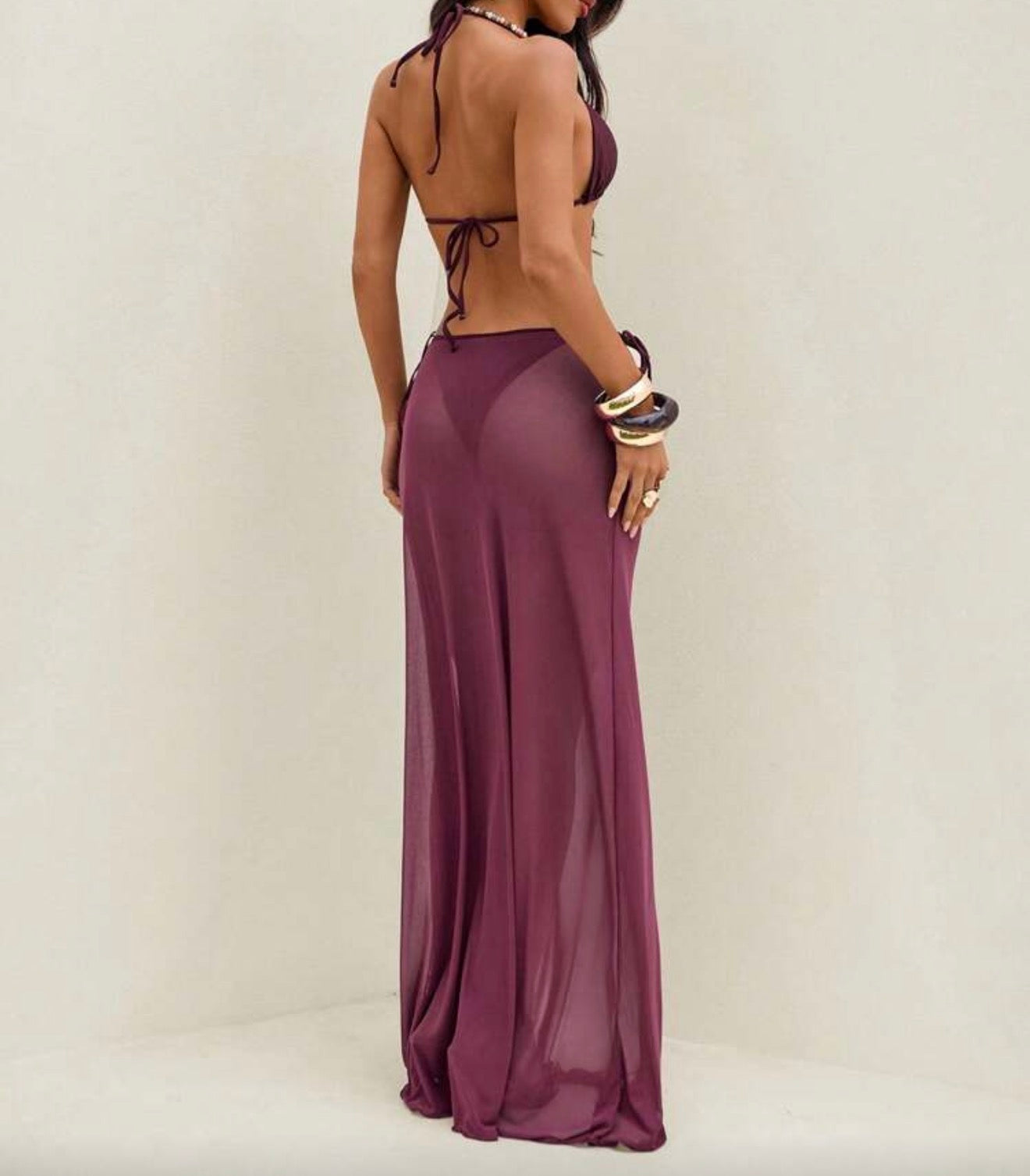 Island Orchid Three-Piece Bikini Set.