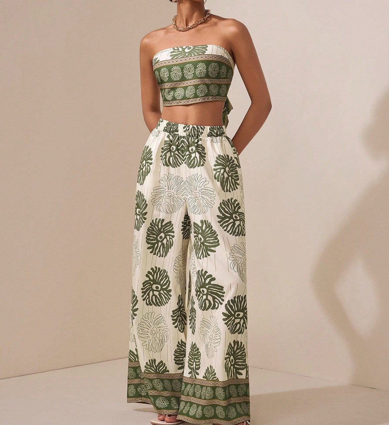 Tropical Breeze Printed Two-Piece Set.