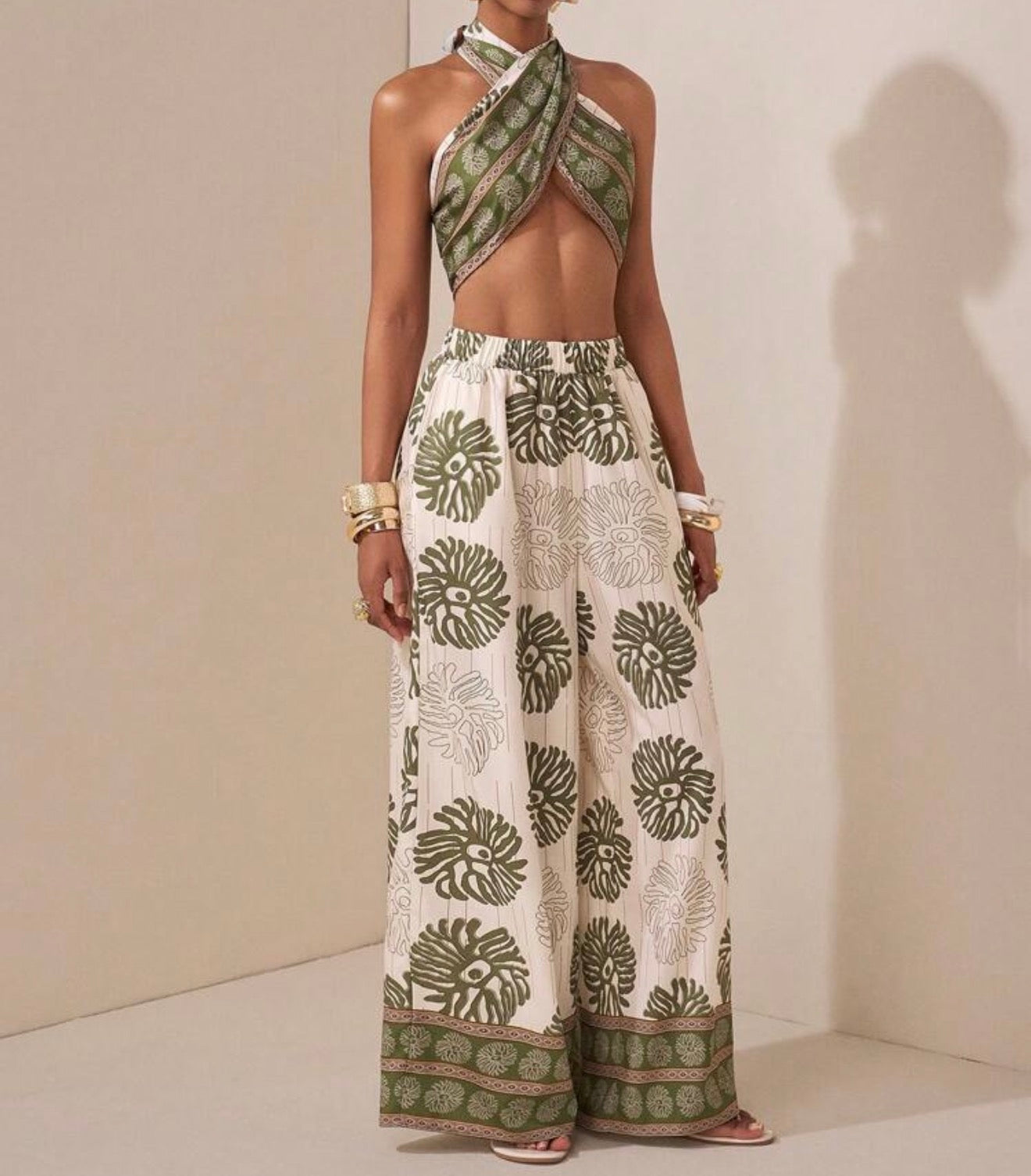 Tropical Breeze Printed Two-Piece Set.