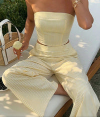 Lemon Stripe Summer Set.