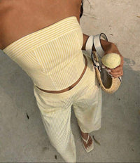 Lemon Stripe Summer Set.
