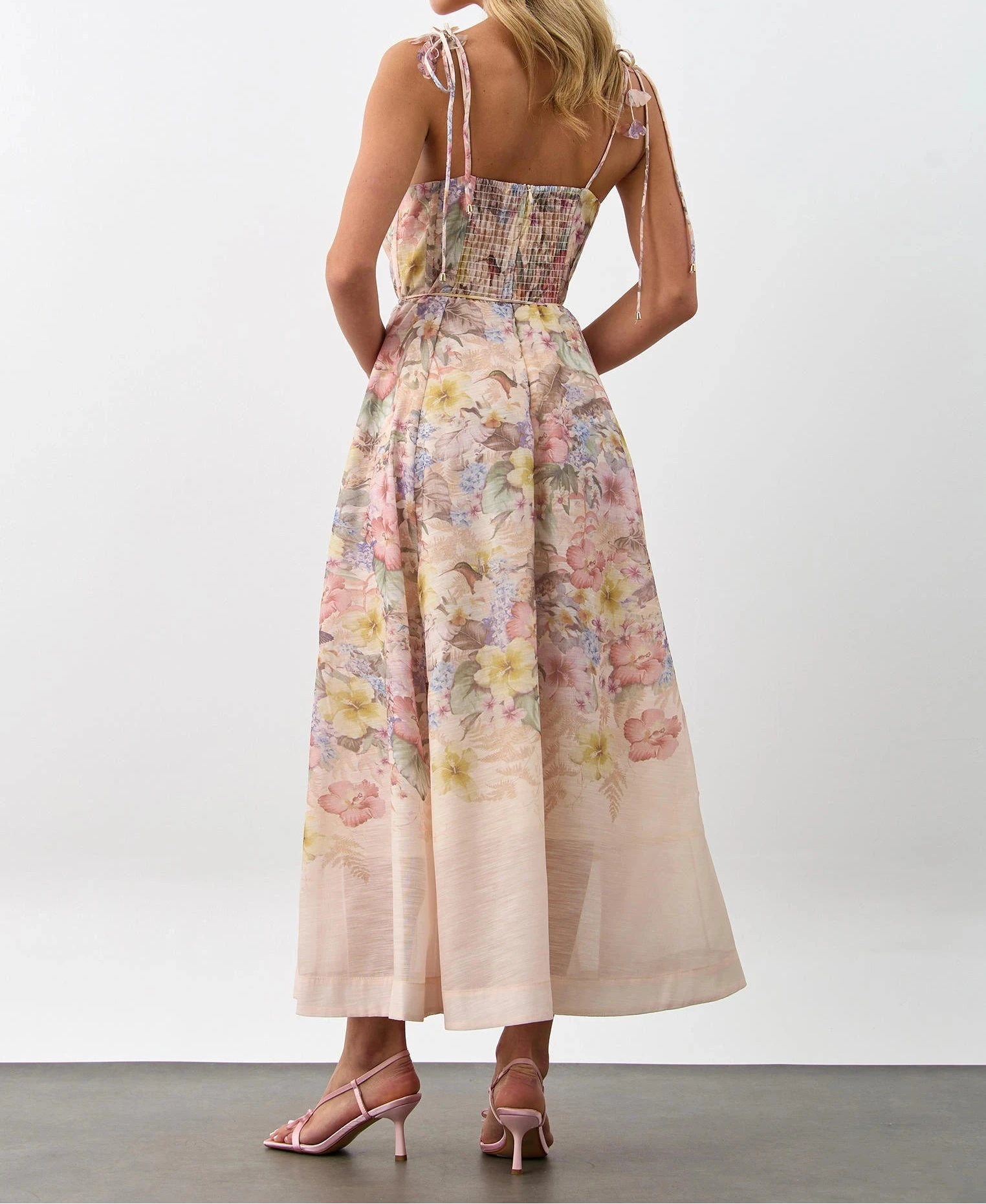 Romantic Pastel Floral Corset Dress.