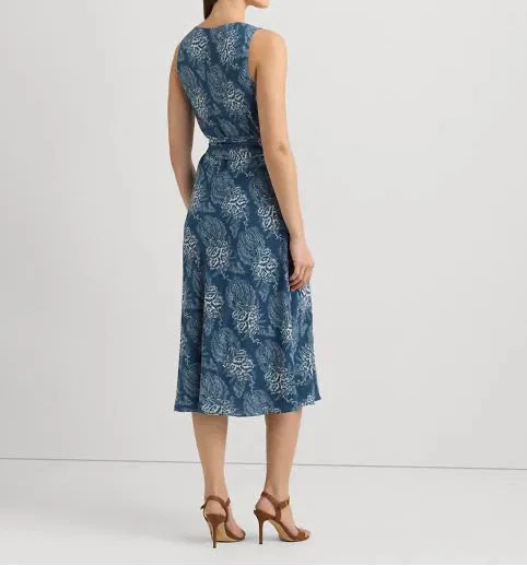 Floral Print Tie Midi Dress.